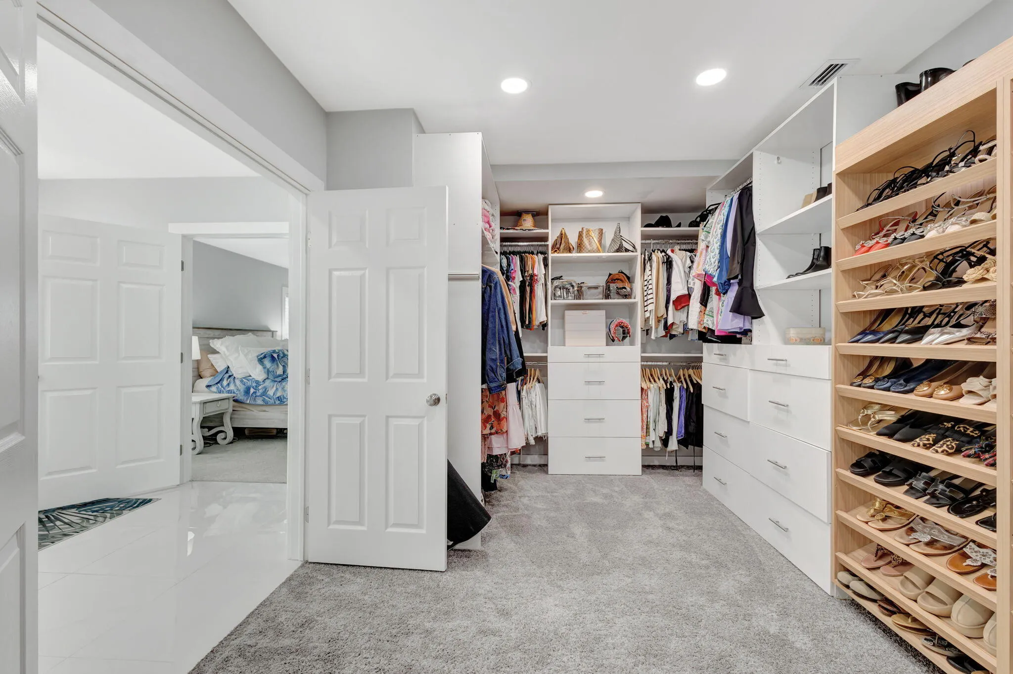 Boutique-Style Closet with Custom Shelving