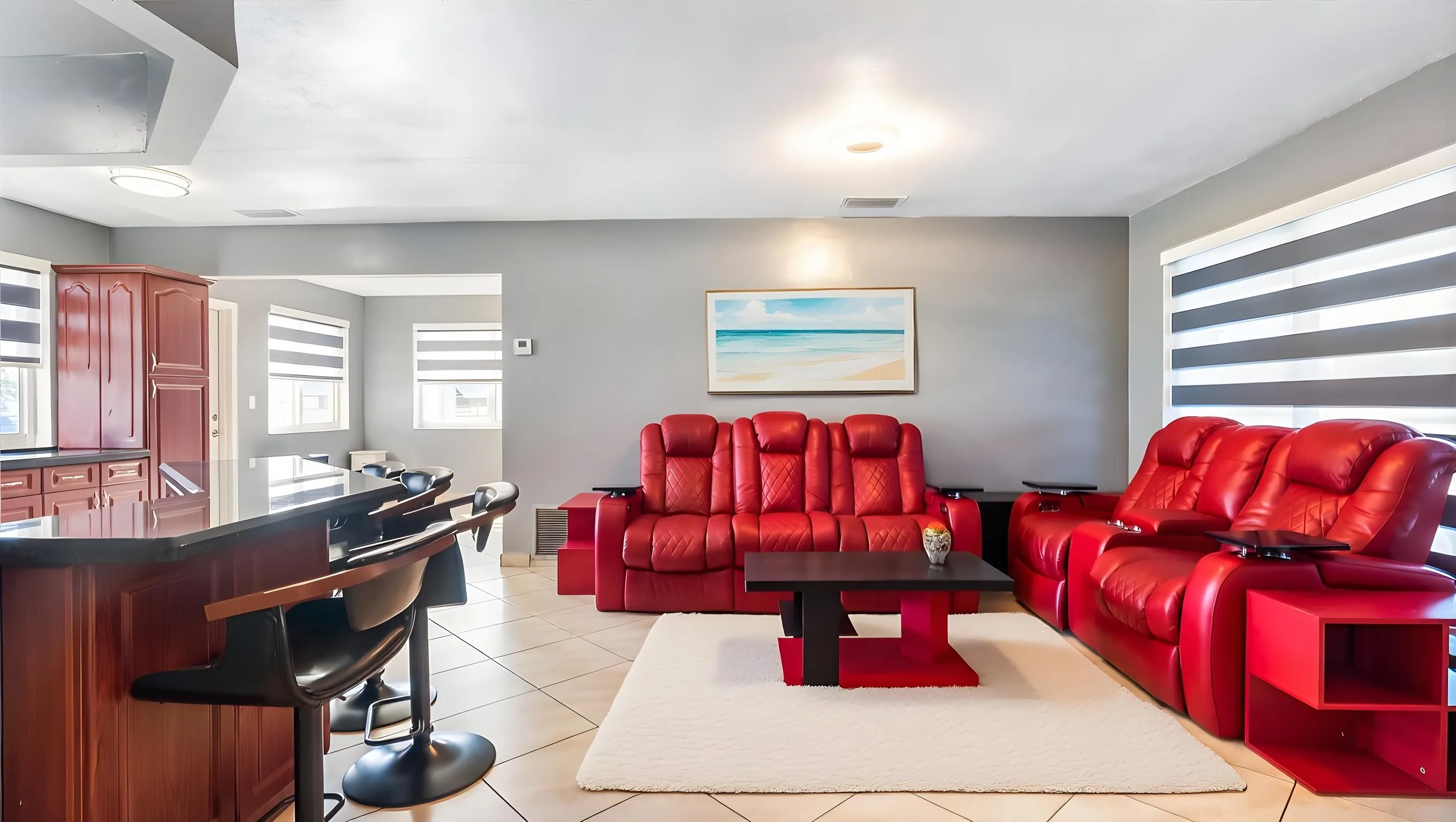 Freshly painted with neutral tile troughout, privacy shades and all impact widows!