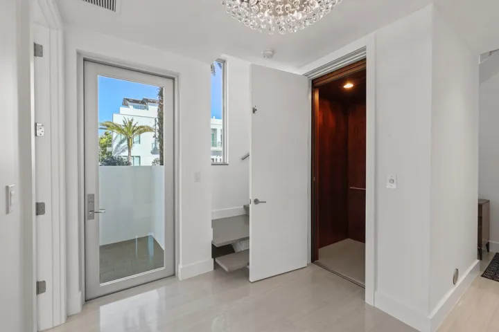 Private elevator takes you from entrance to rooftop