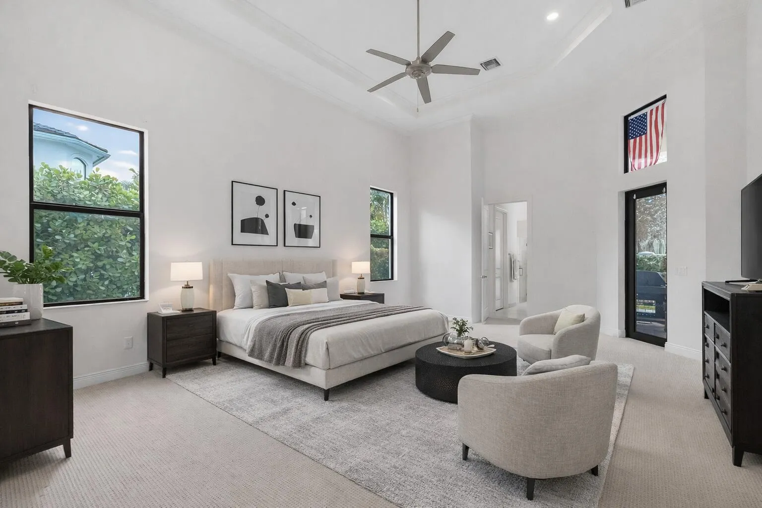 Modern and serene primary bedroom