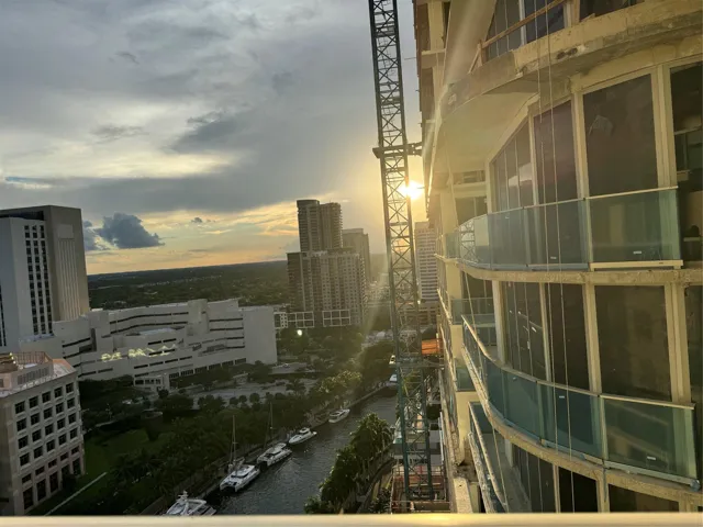 New constructions next door but there is still a nice river/sunset view.