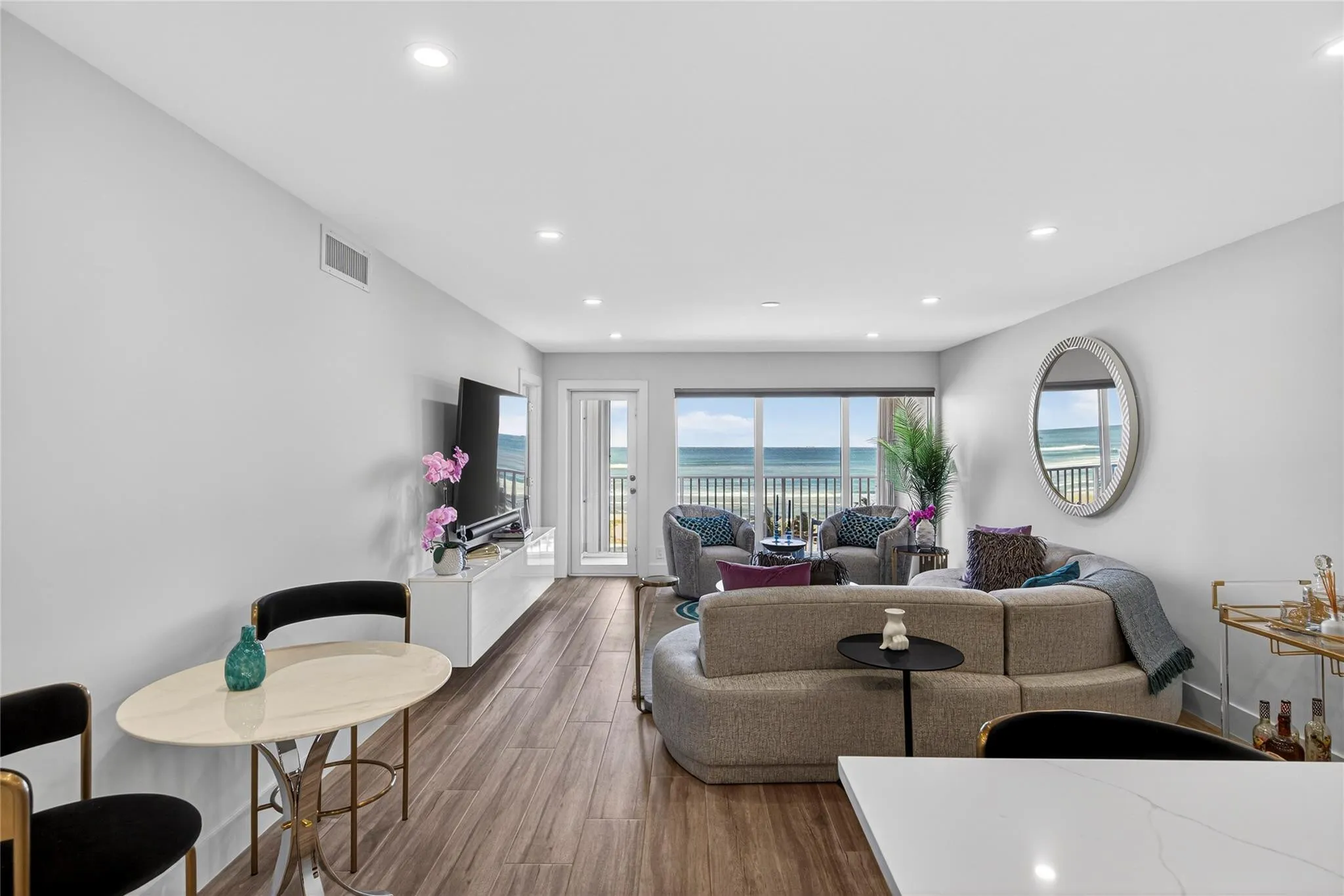 Living and Dining rooms with your oceanfront view