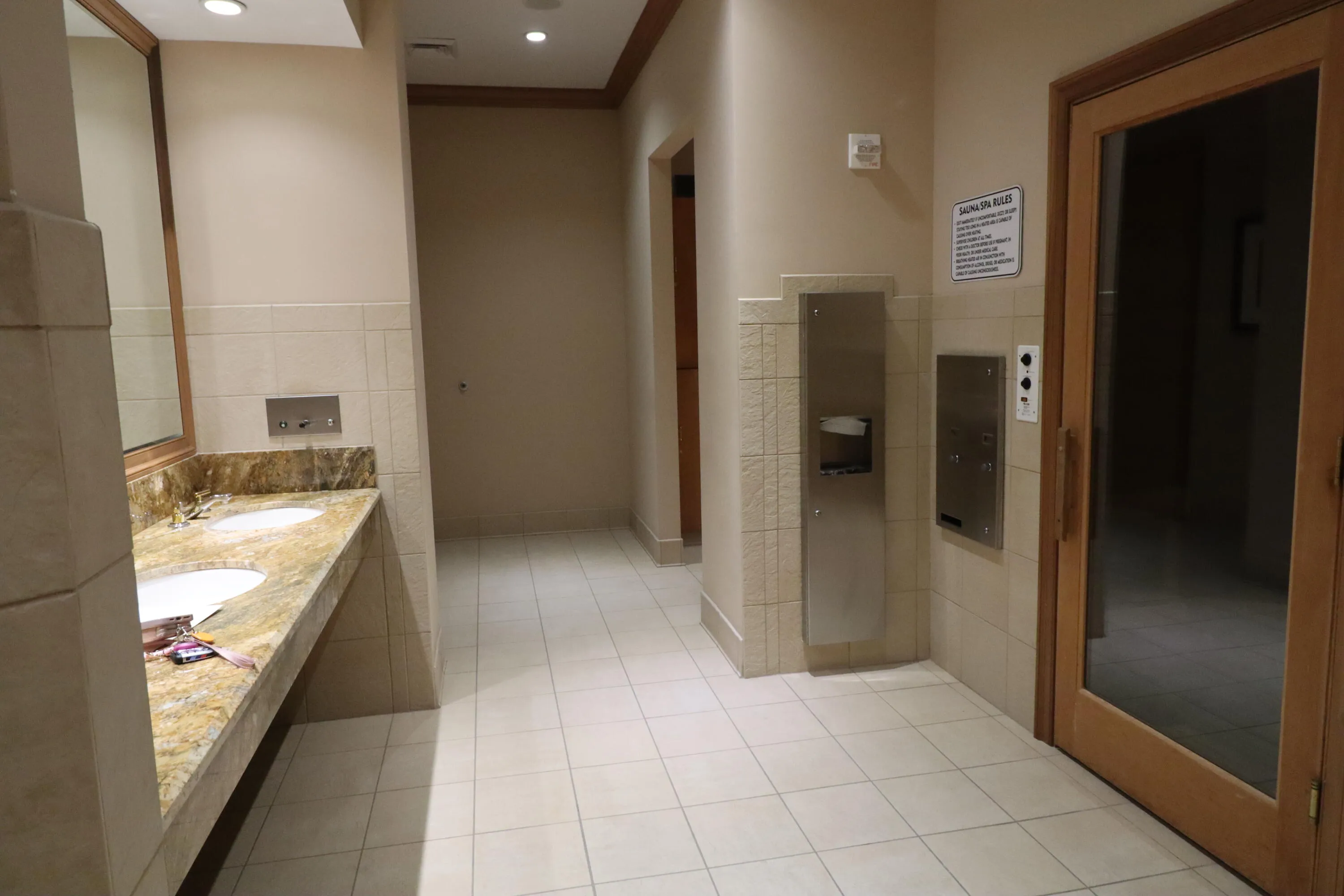 Mens and womens sauna and changing rooms