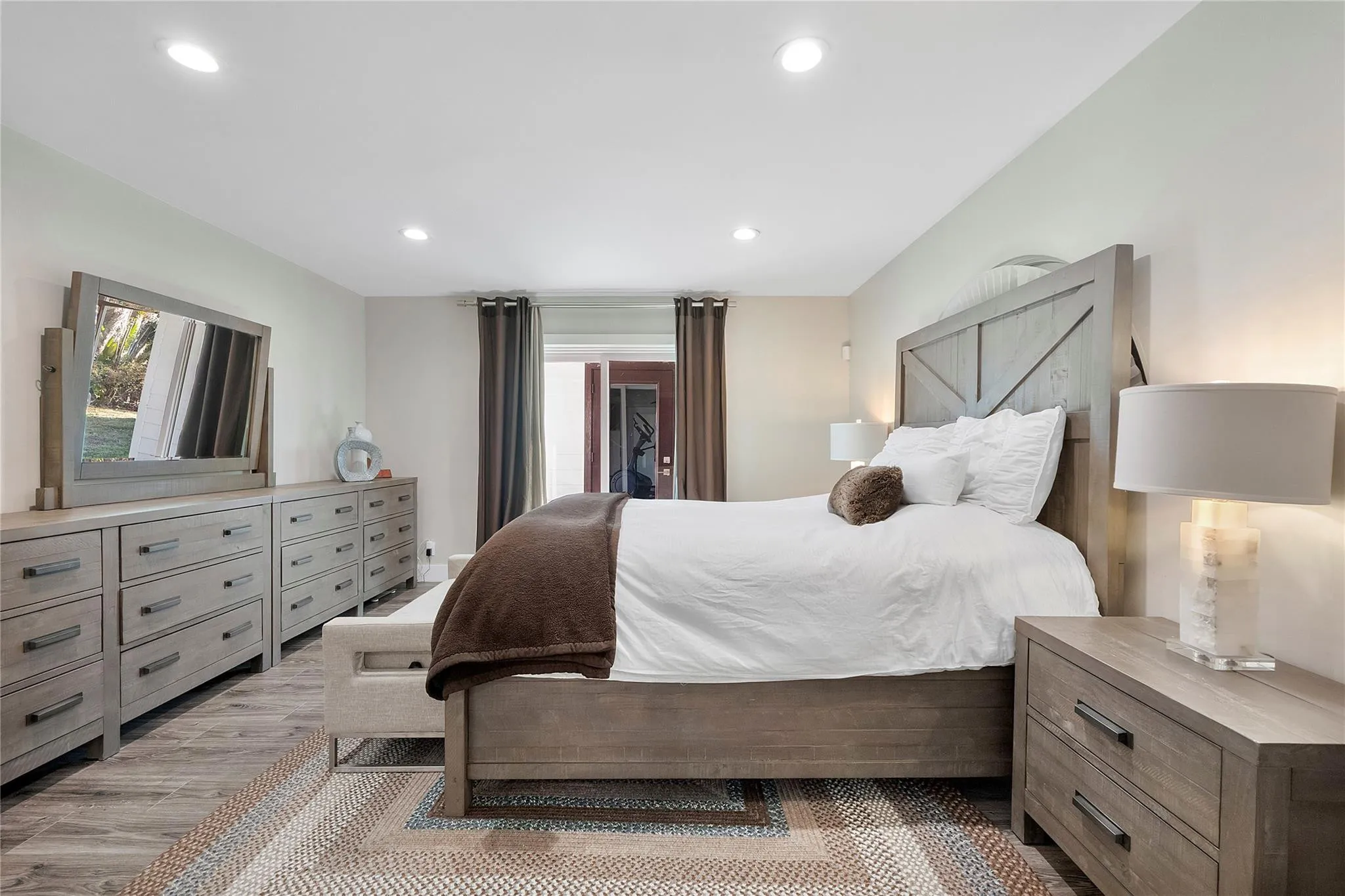 The Master bedroom has ample space for extra storage & Dresser,