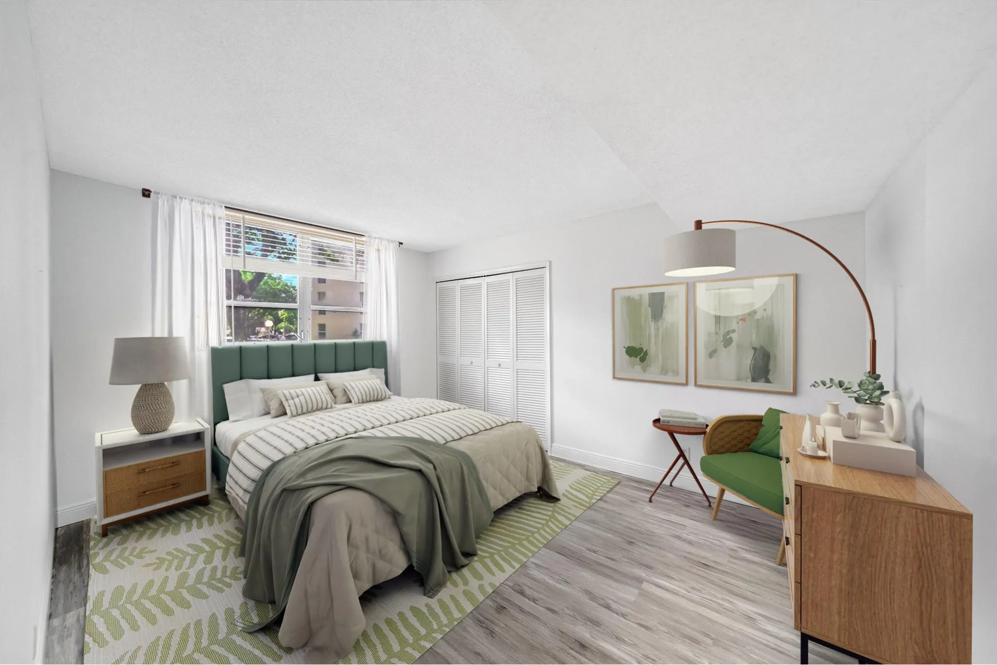 Virtually staged guest bedroom