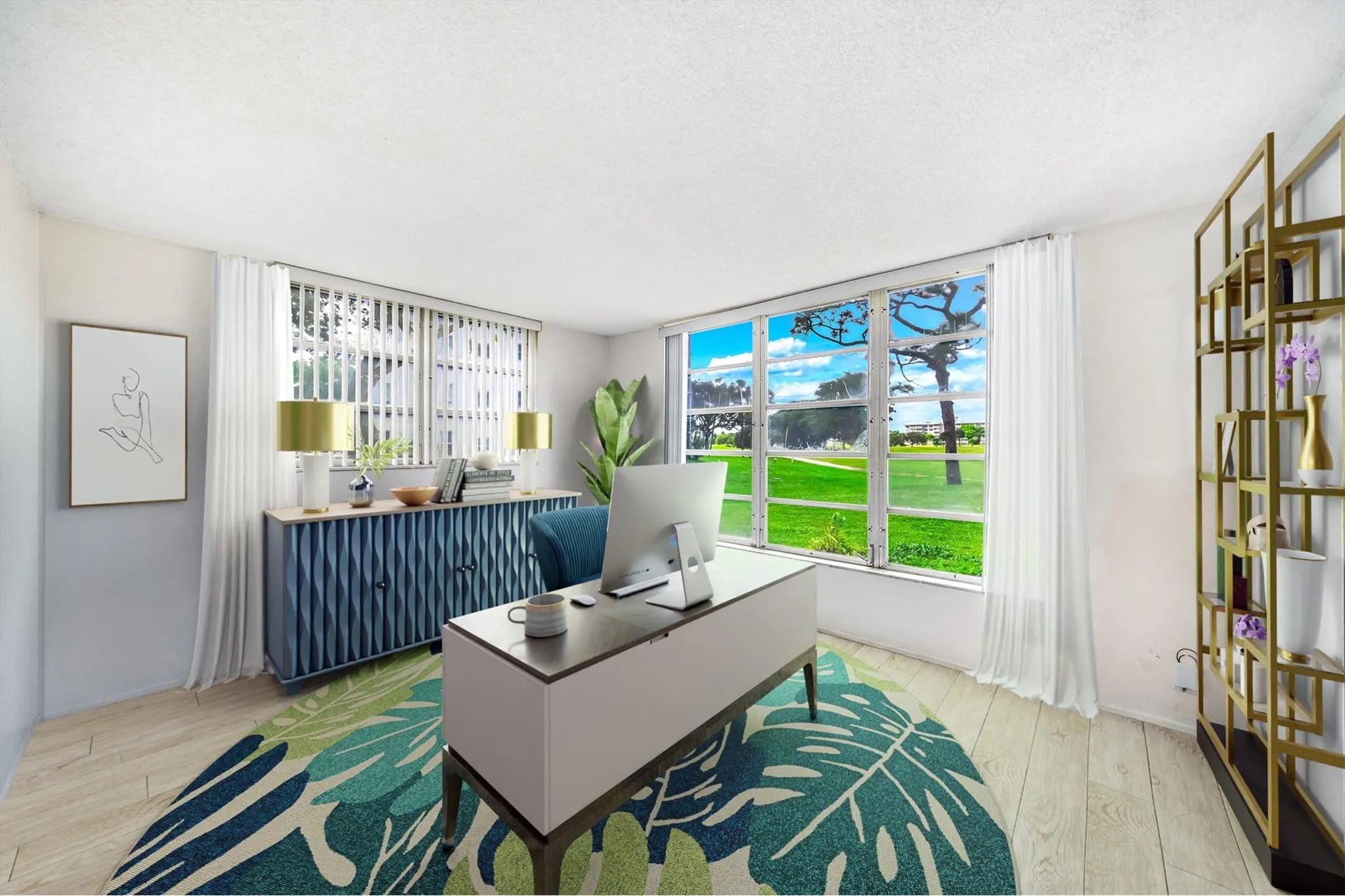 Virtually staged guest bedroom