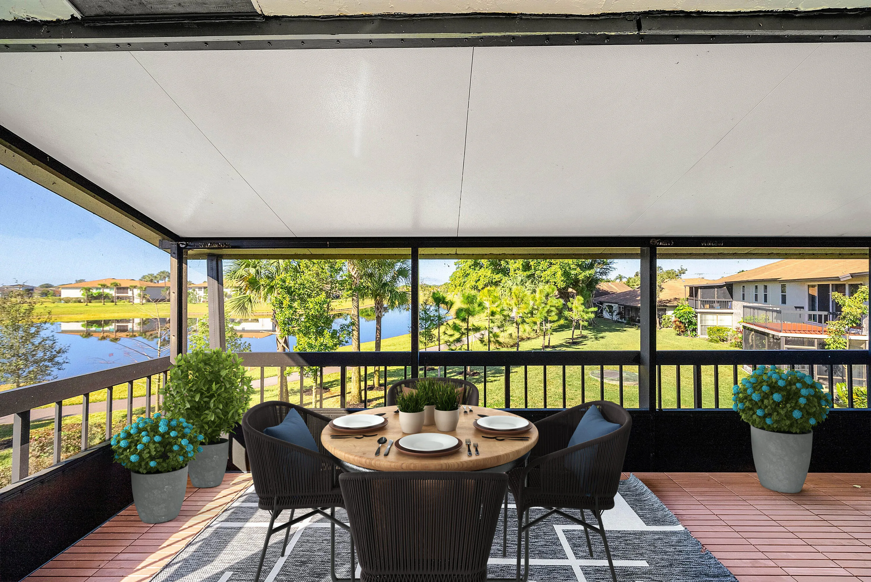 Patio virtually staged.