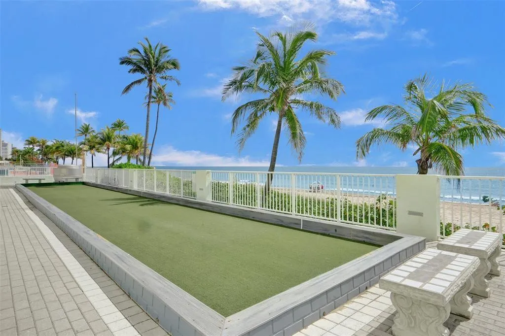 Bocce court.