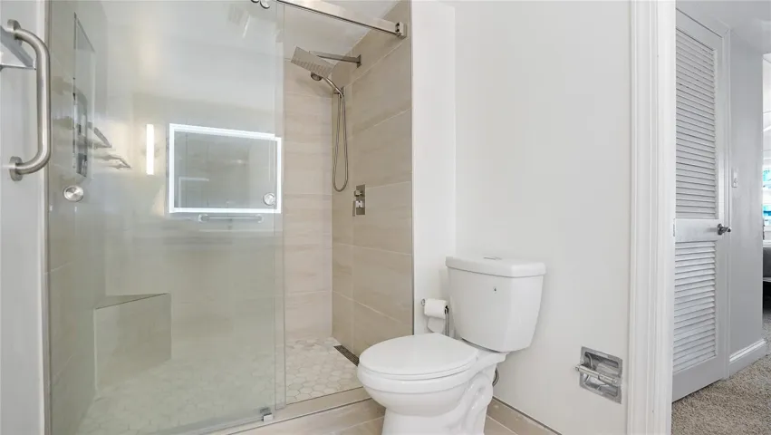 Nicely updated shower.
