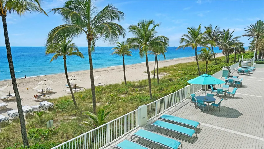 The lower beach deck, facing south.