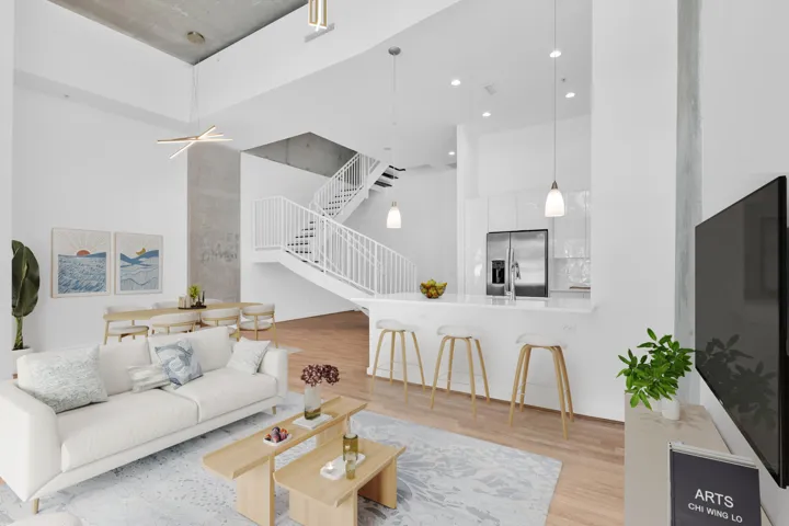 Virtually staged dining living