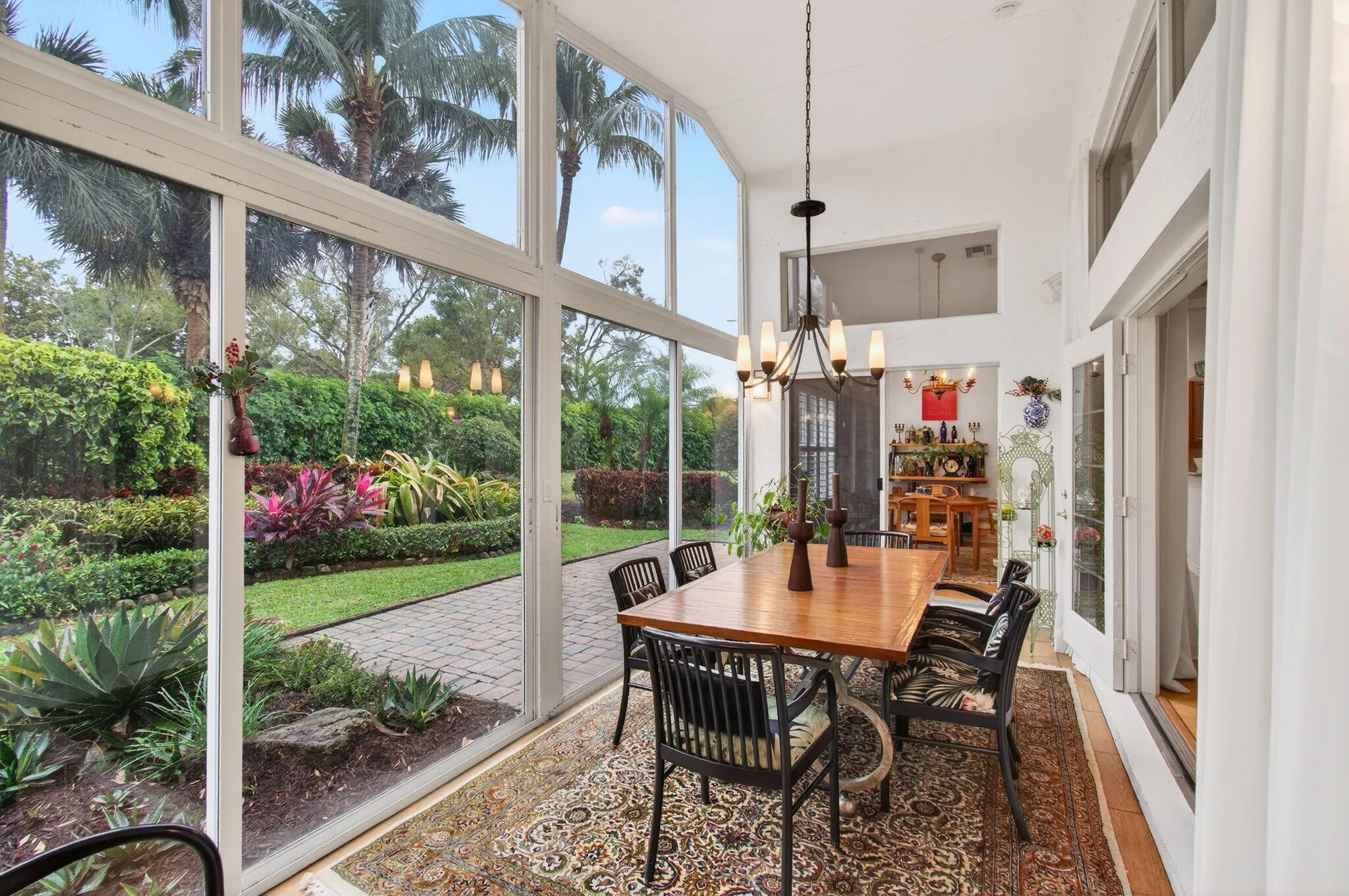 Large patio in rear of dining area is perfect for a barbecue and outdoor dining table, creating additional flexible entertaining space
