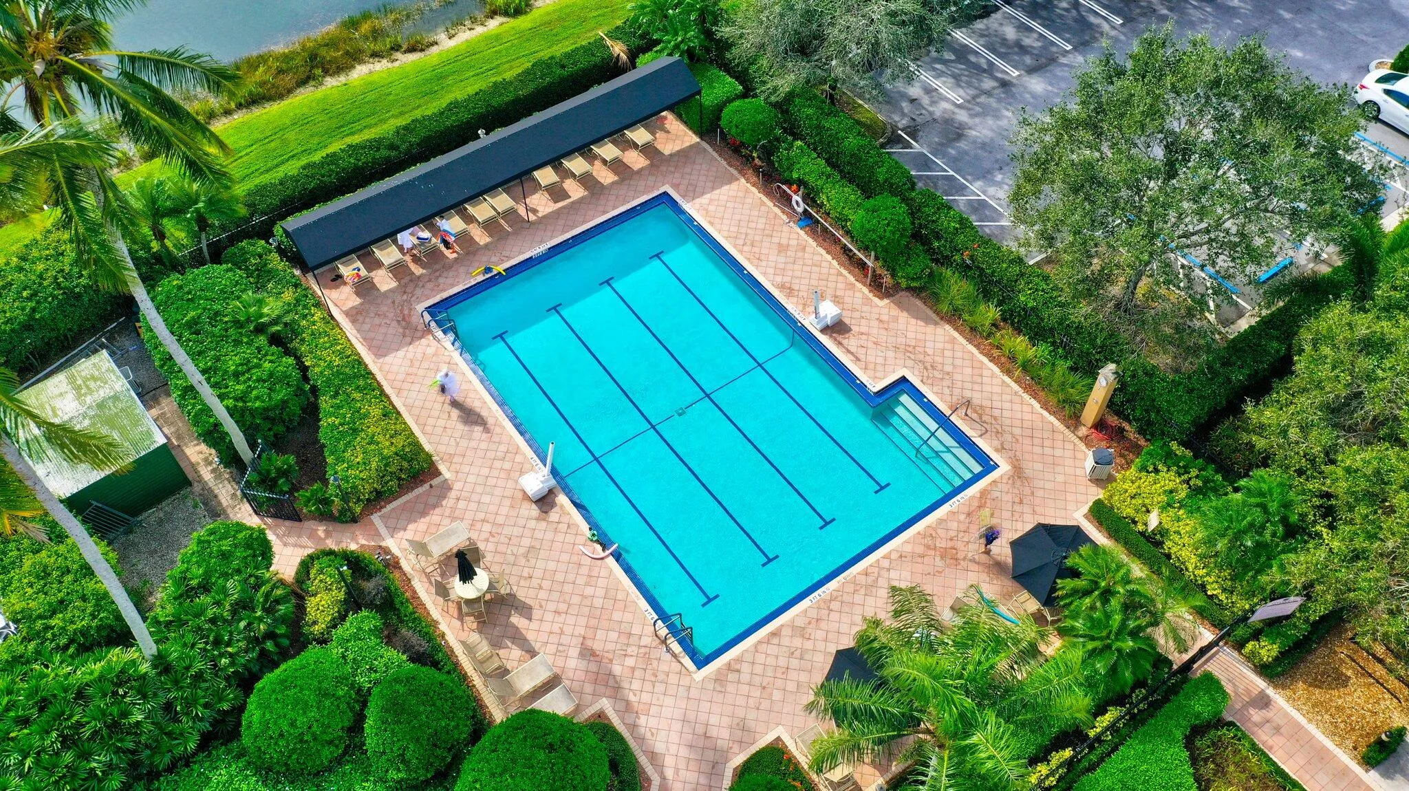 Lap pool with lanes for serious swimmers