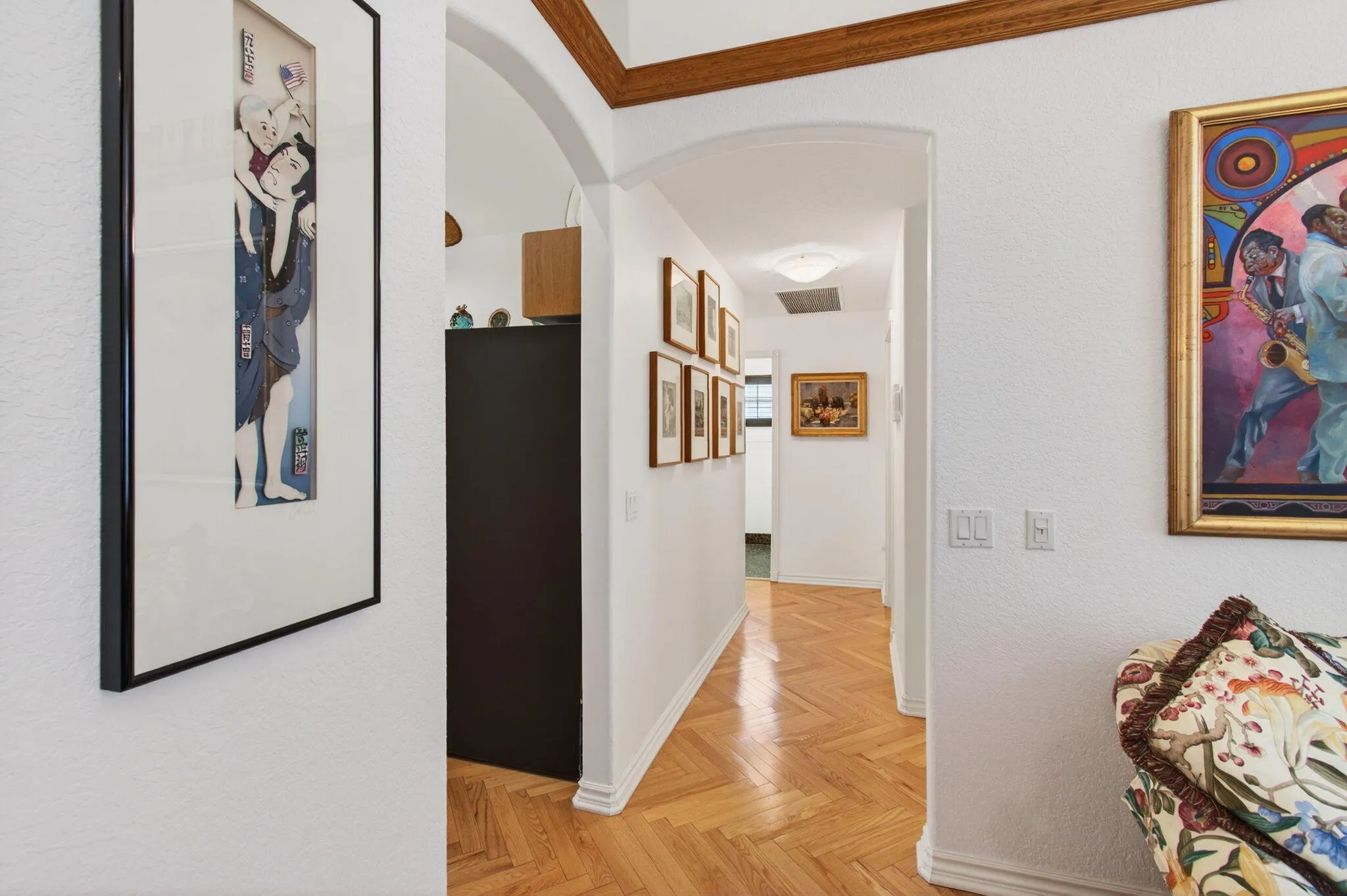 The corridor leading from the living area accesses the guest wing