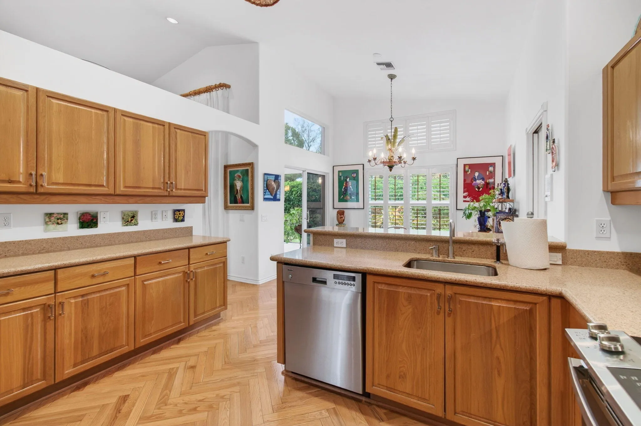 Kitchen has easy access to breakfast cafe, lanai dining and patio