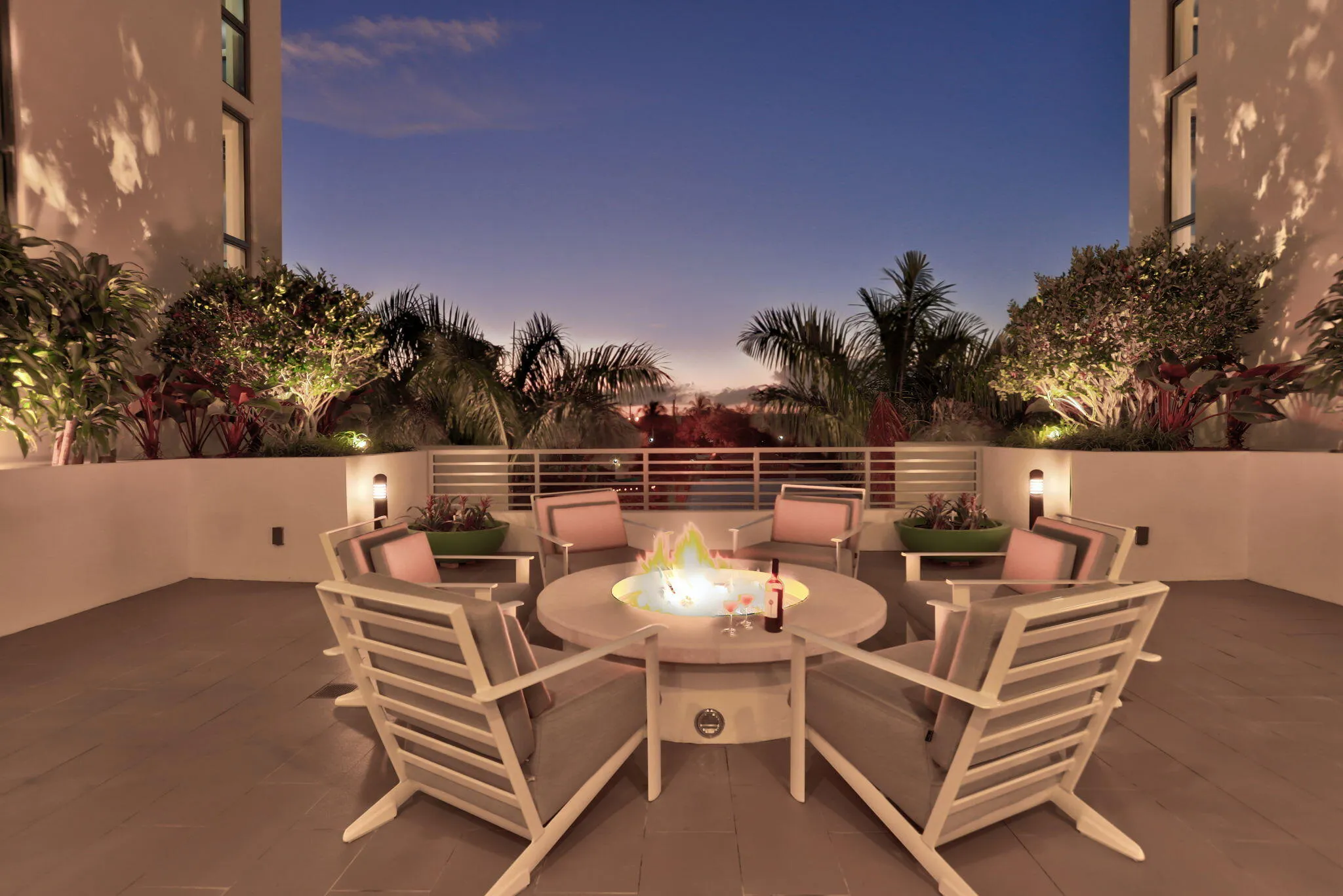 Twilight fire pit