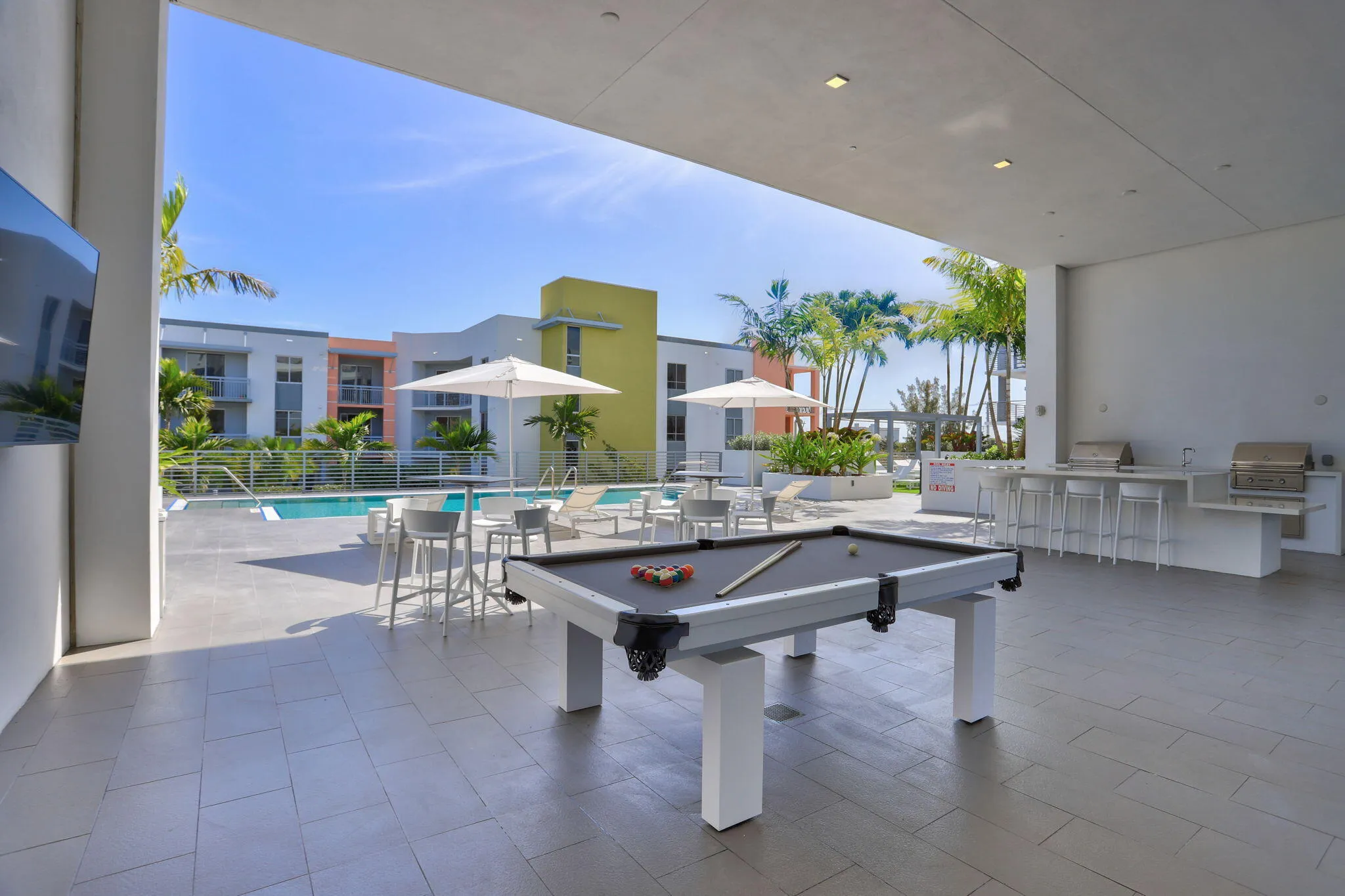 Pool Table and grilling area