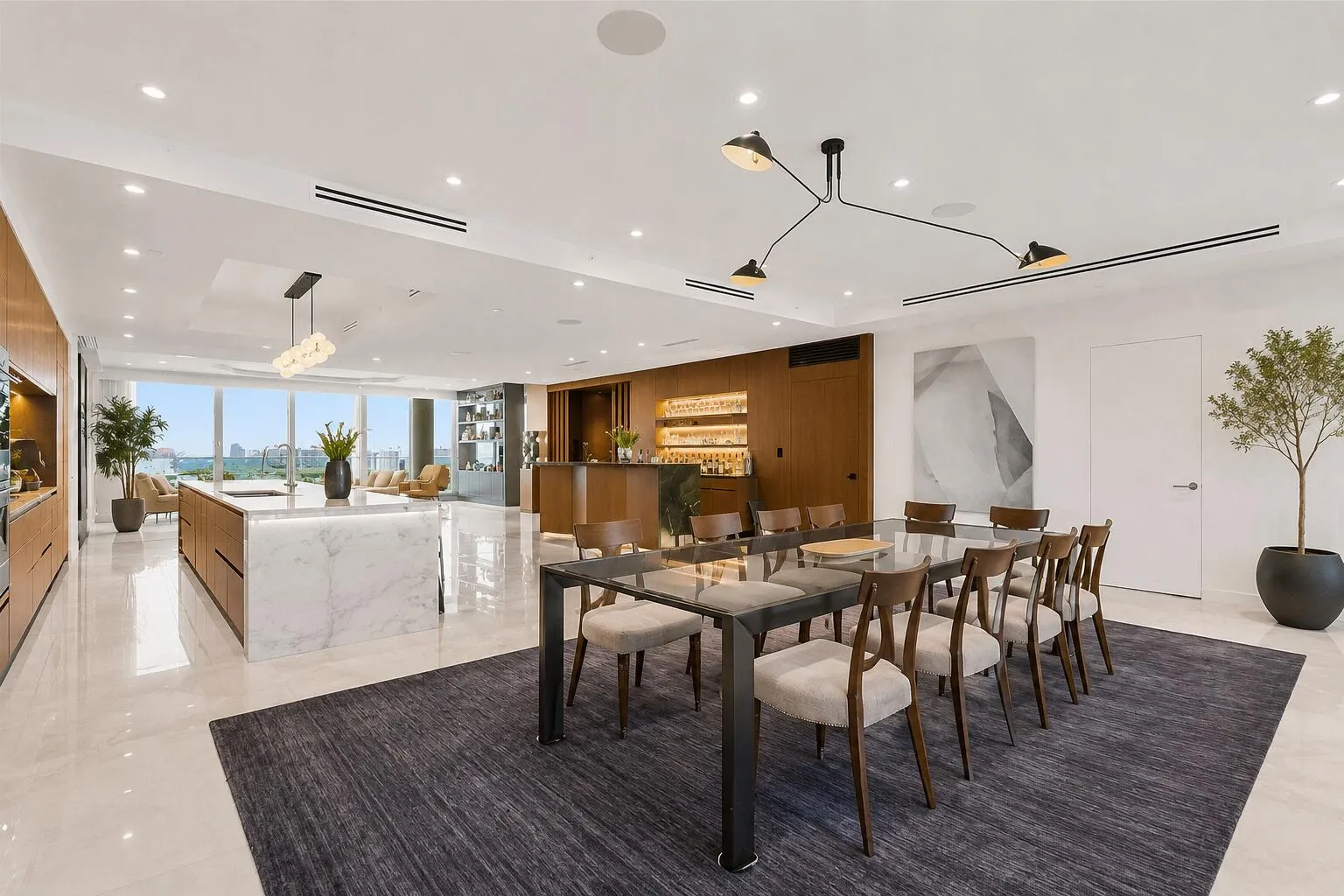 Expansive Open Dining with City to Ocean Views