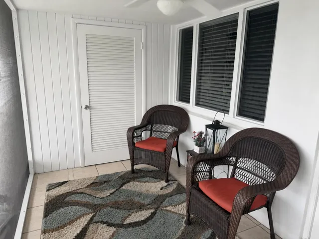 Screened porch over looking the water
