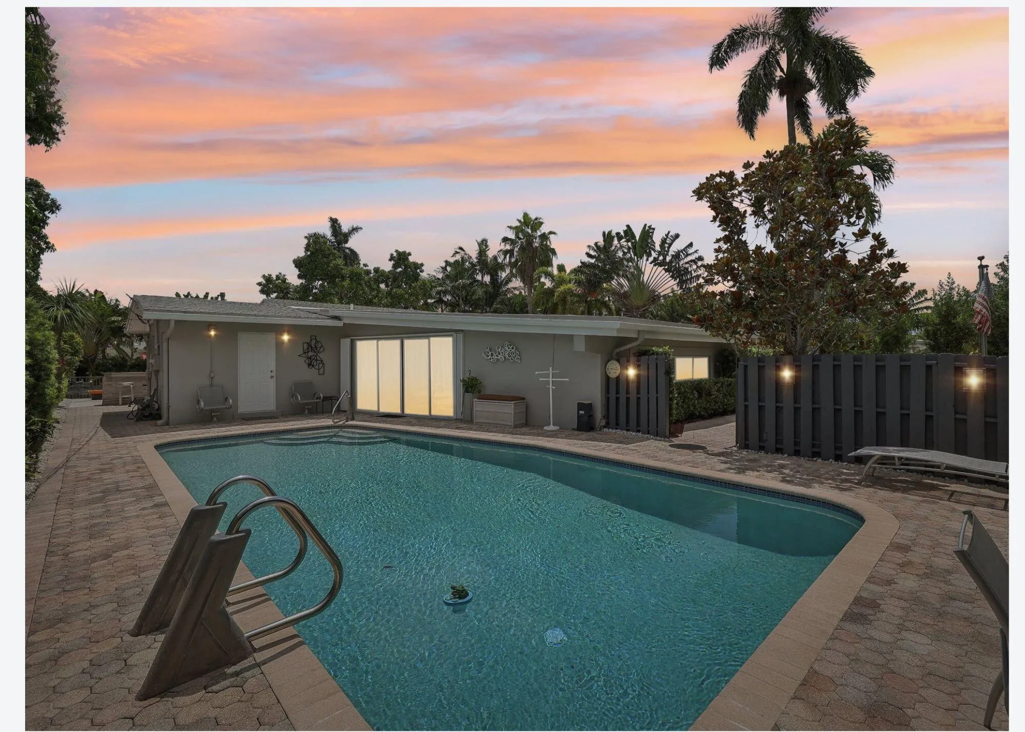 pool sunset