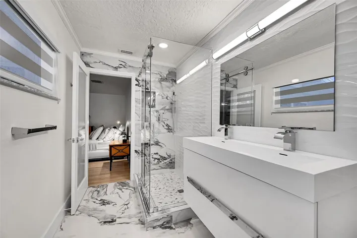 New Carrera tile and double sink primary bath
