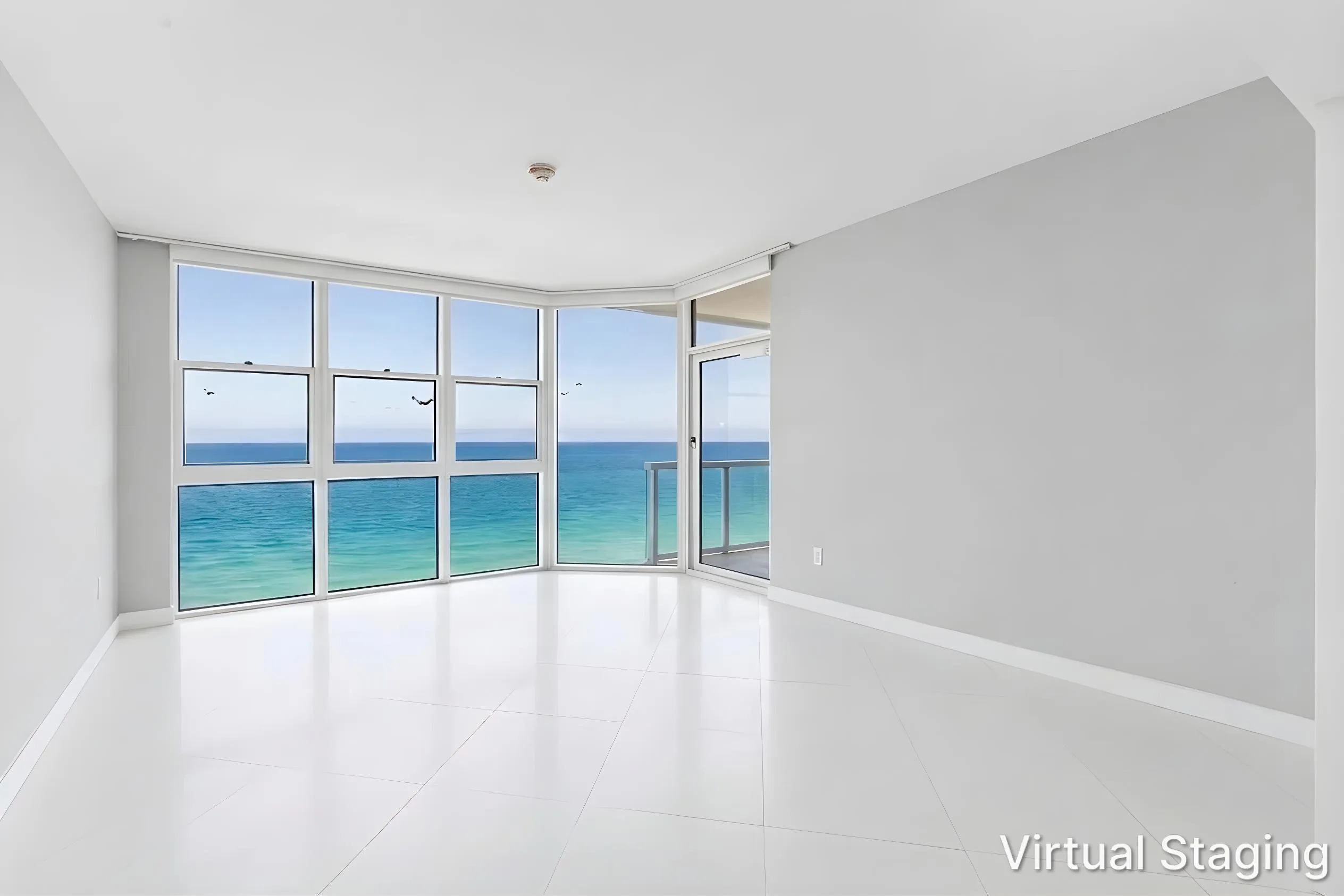 room painted and without furniture - virtual removal of shutters as example only