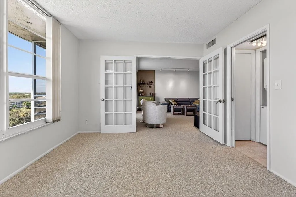 Guest bedroom overlooking living room