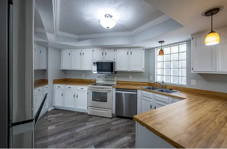 Kitchen walk way from dining area