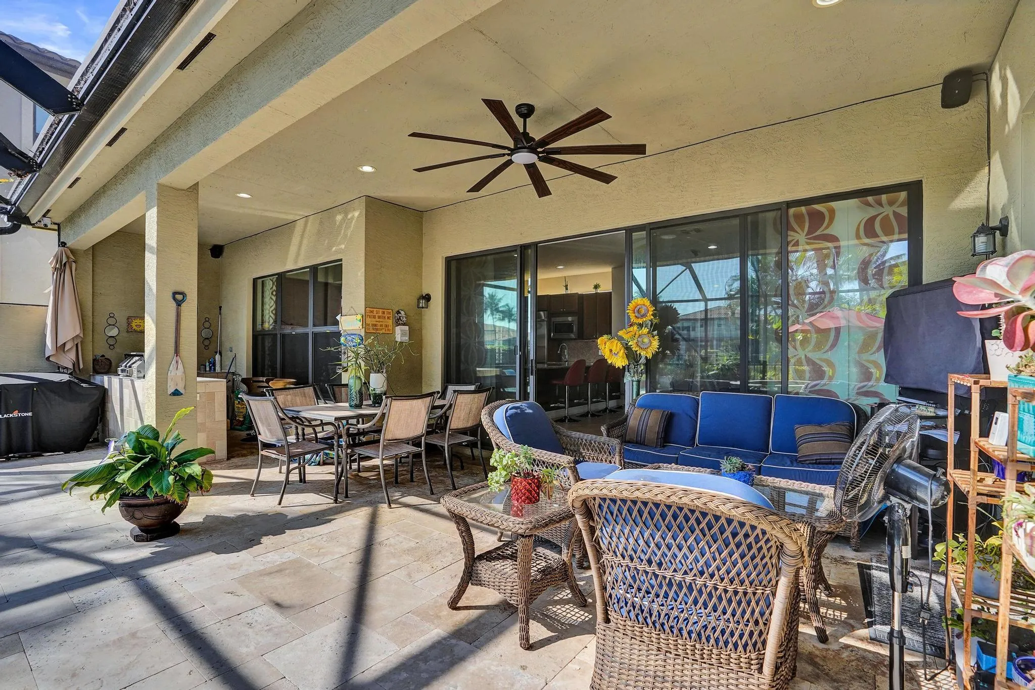 Summer kitchen cozy outdoor dining and entertaining with full cabana bath
