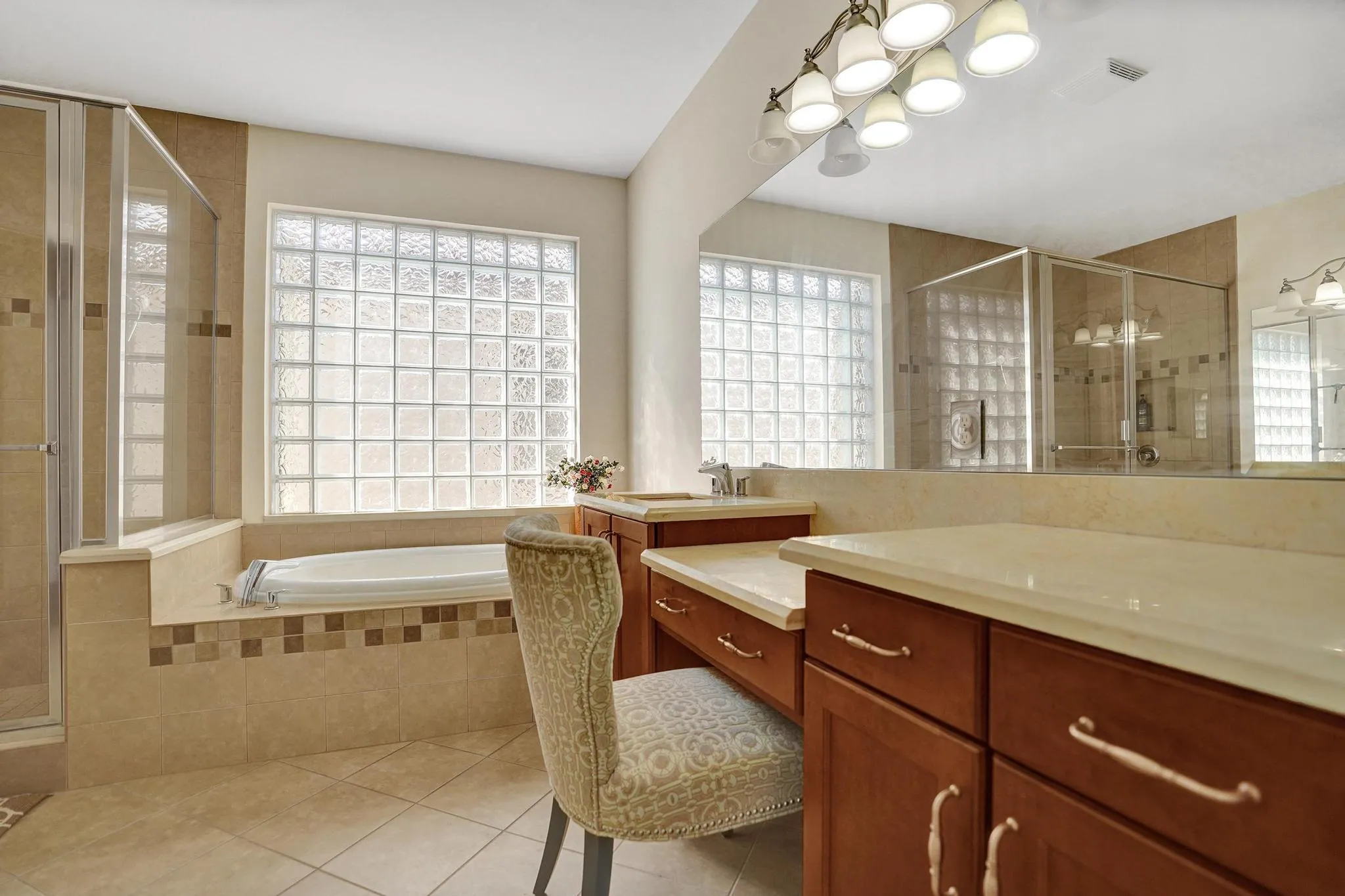 Make Up center and ample counter space to prep for the day and or night out!