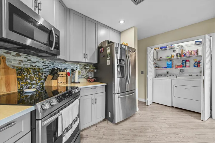 Laundry in kitchen area