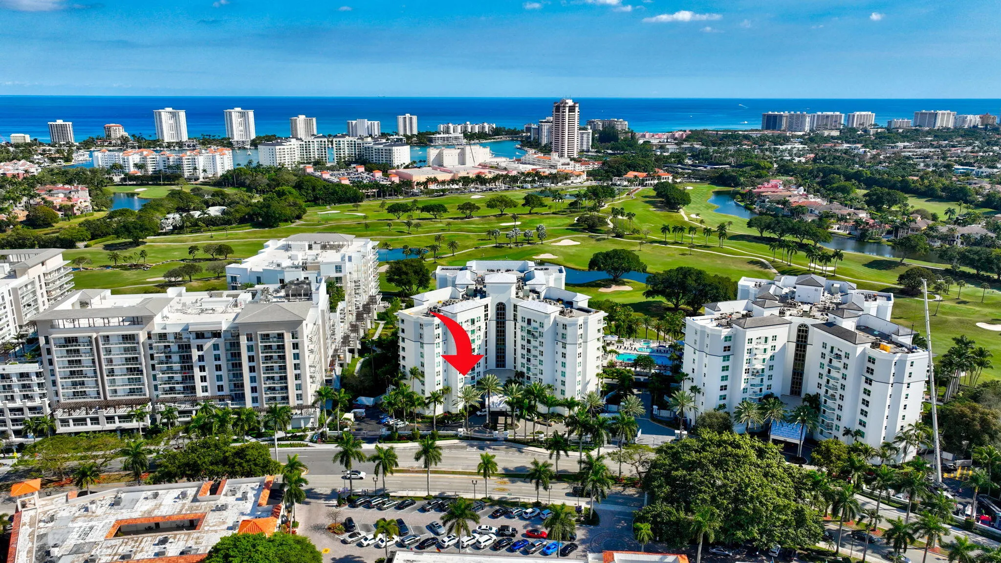 Close to ocean and sits just west of The BOCA RATON Golf course