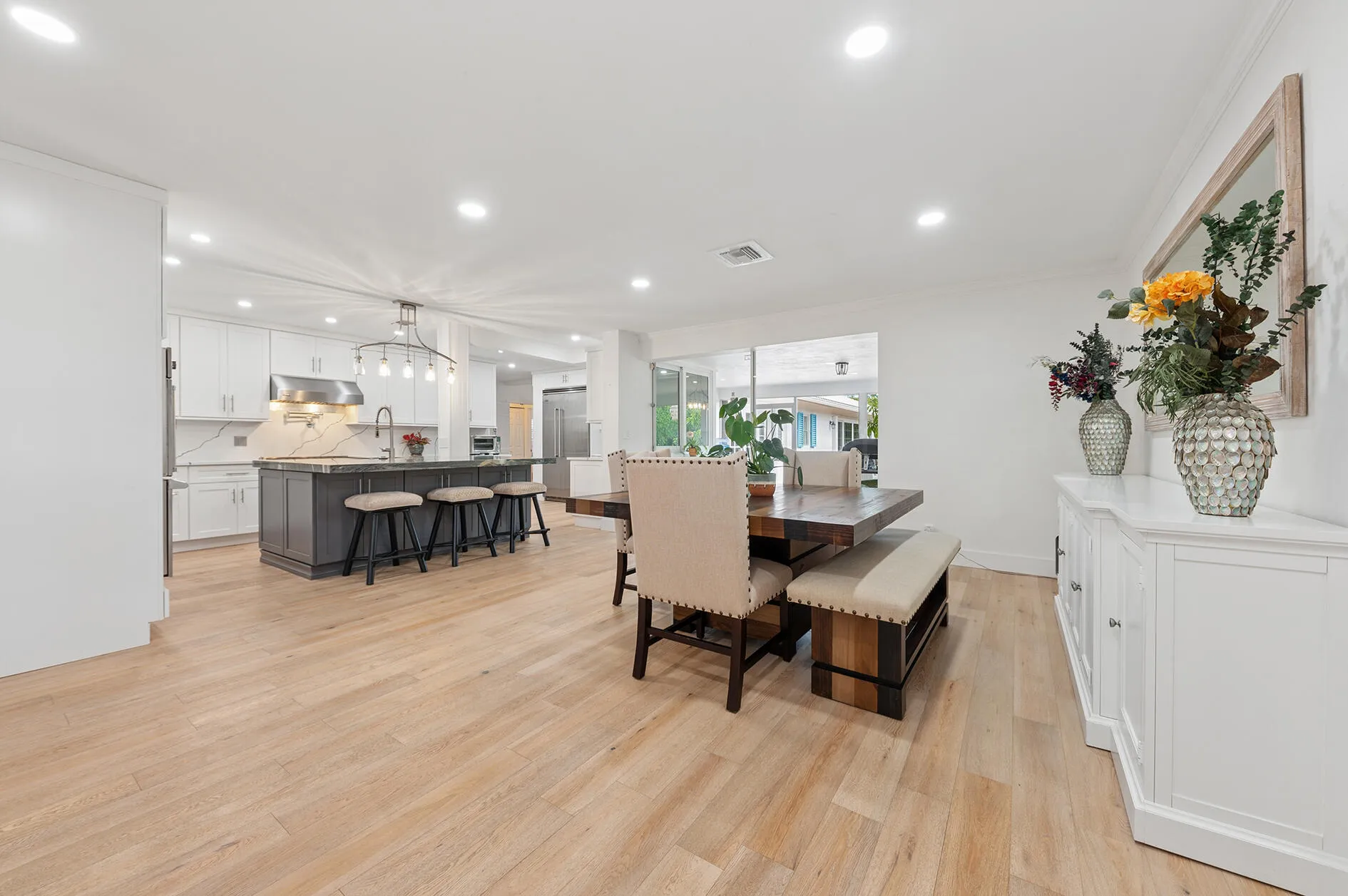 Renovated kitchen & dining, open layout