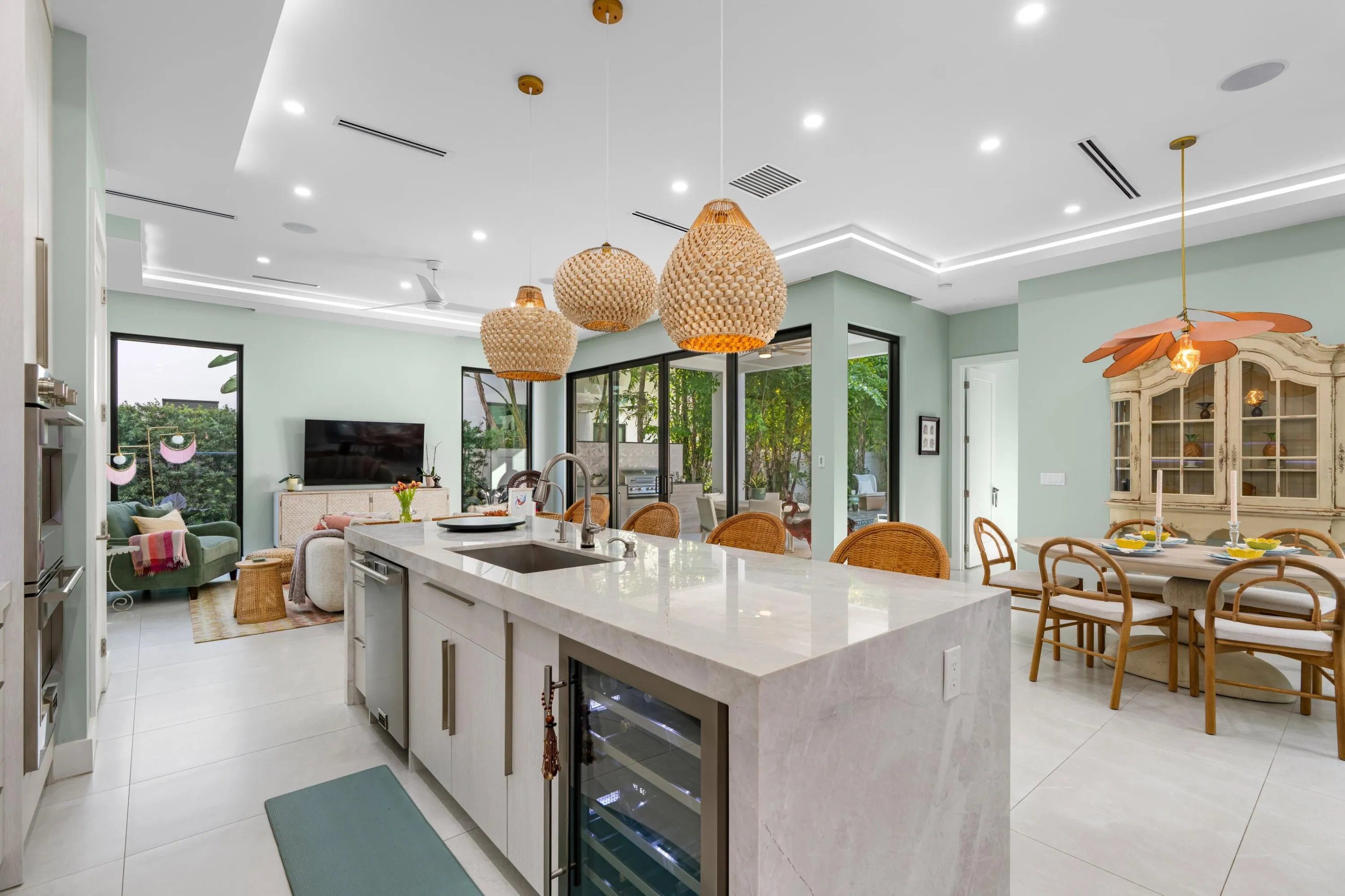 Kitchen, Living and Dining Area
