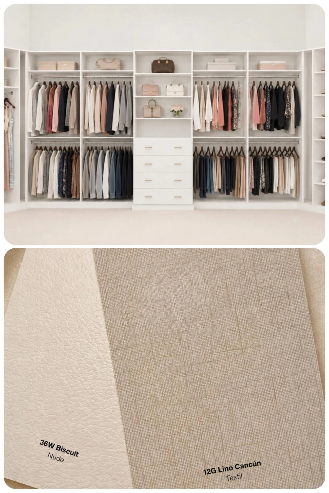 New Custom Closet in Leather and Linen to be installed early October