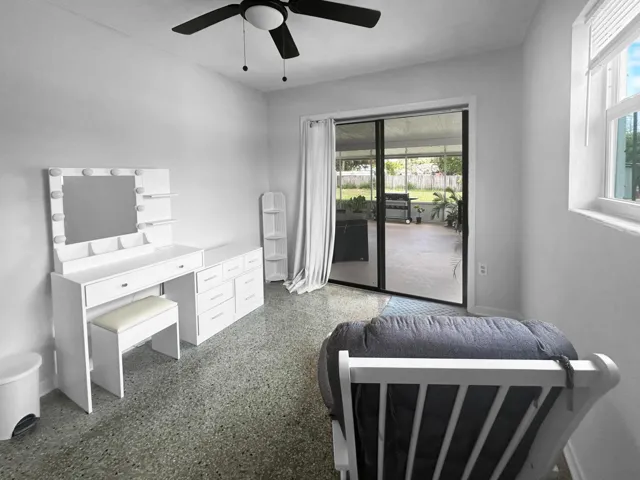 Sitting area with porch access
