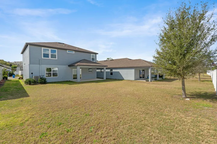 Backyard view of house