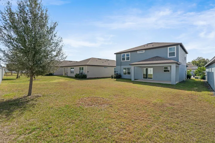 Backyard view of house