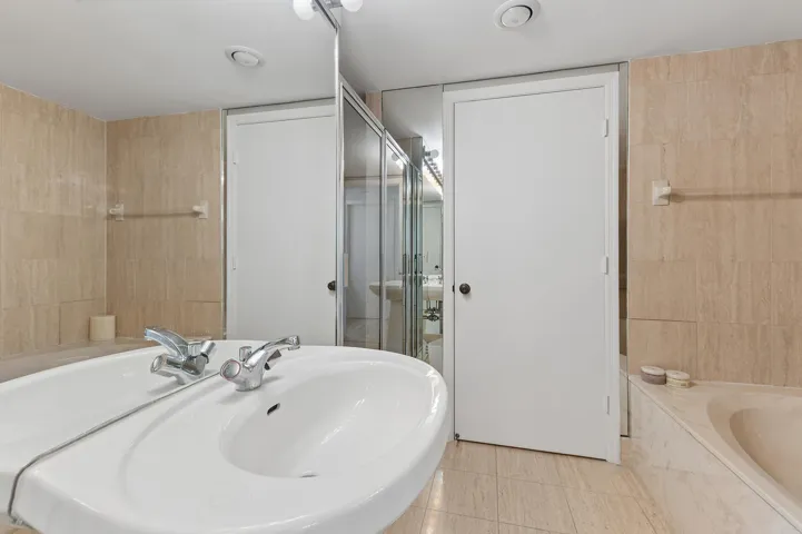 Master bathroom with tub
