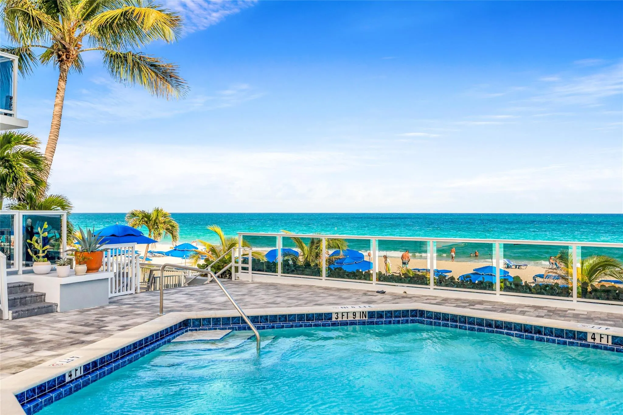 Pool Patio with Access Directly to the Beach