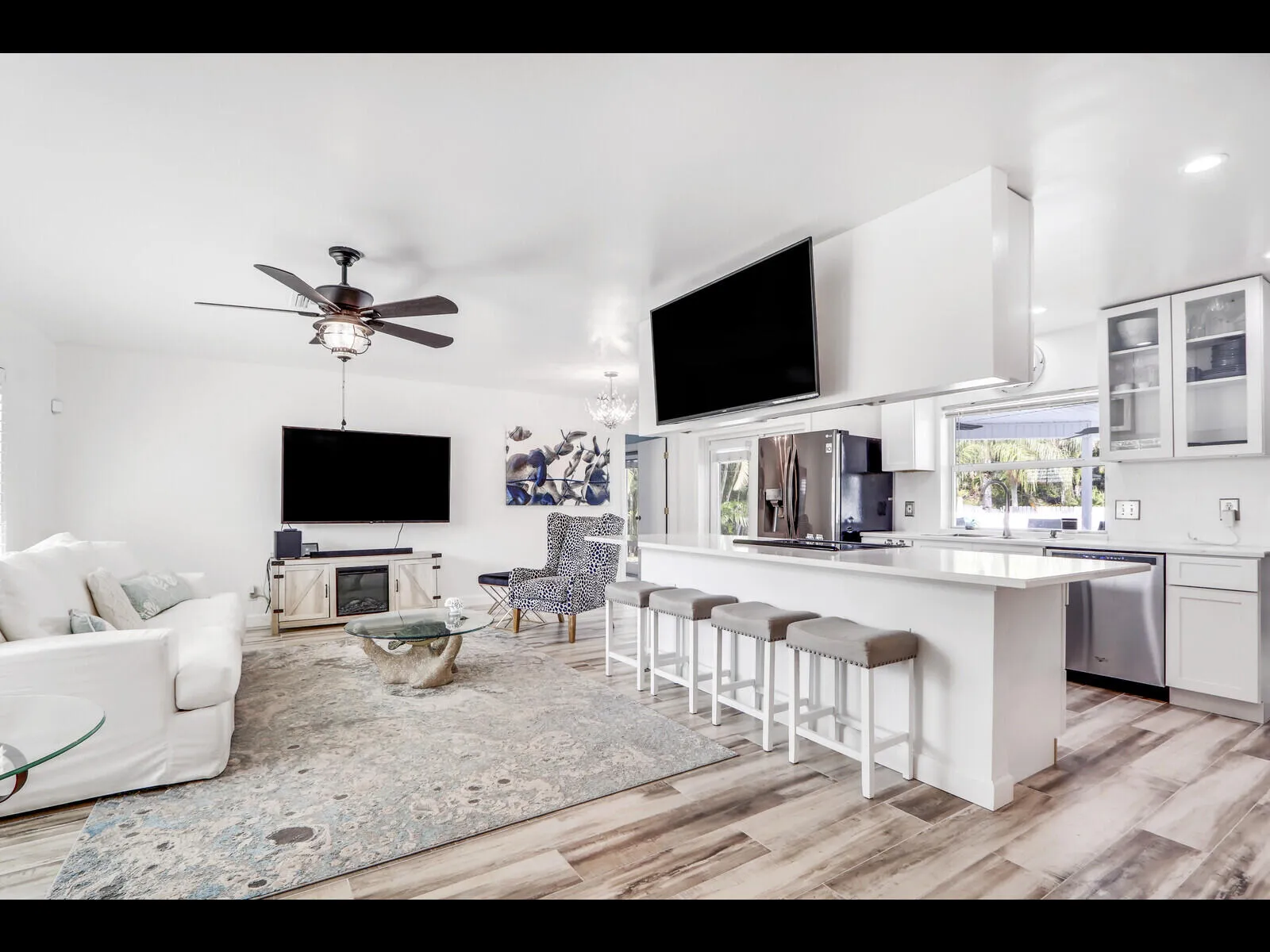 Open concept kitchen and living room