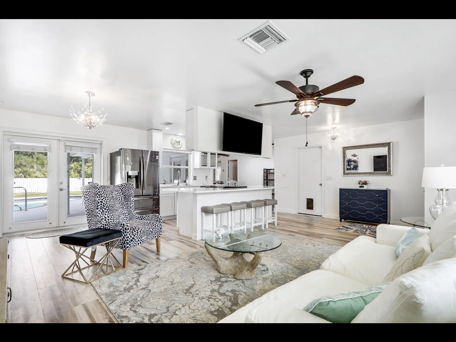 Living room and kitchen