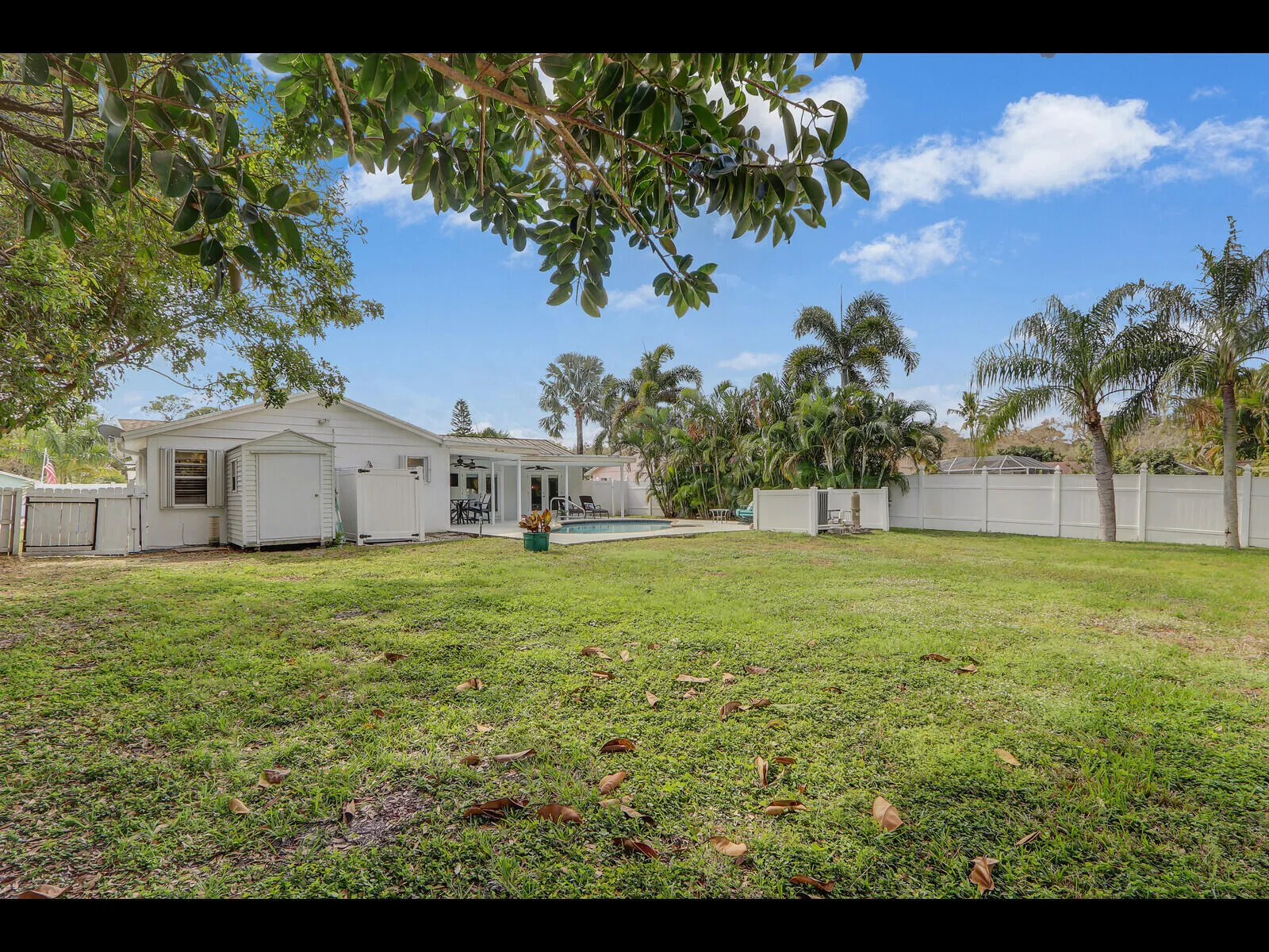 Large fenced in backyard