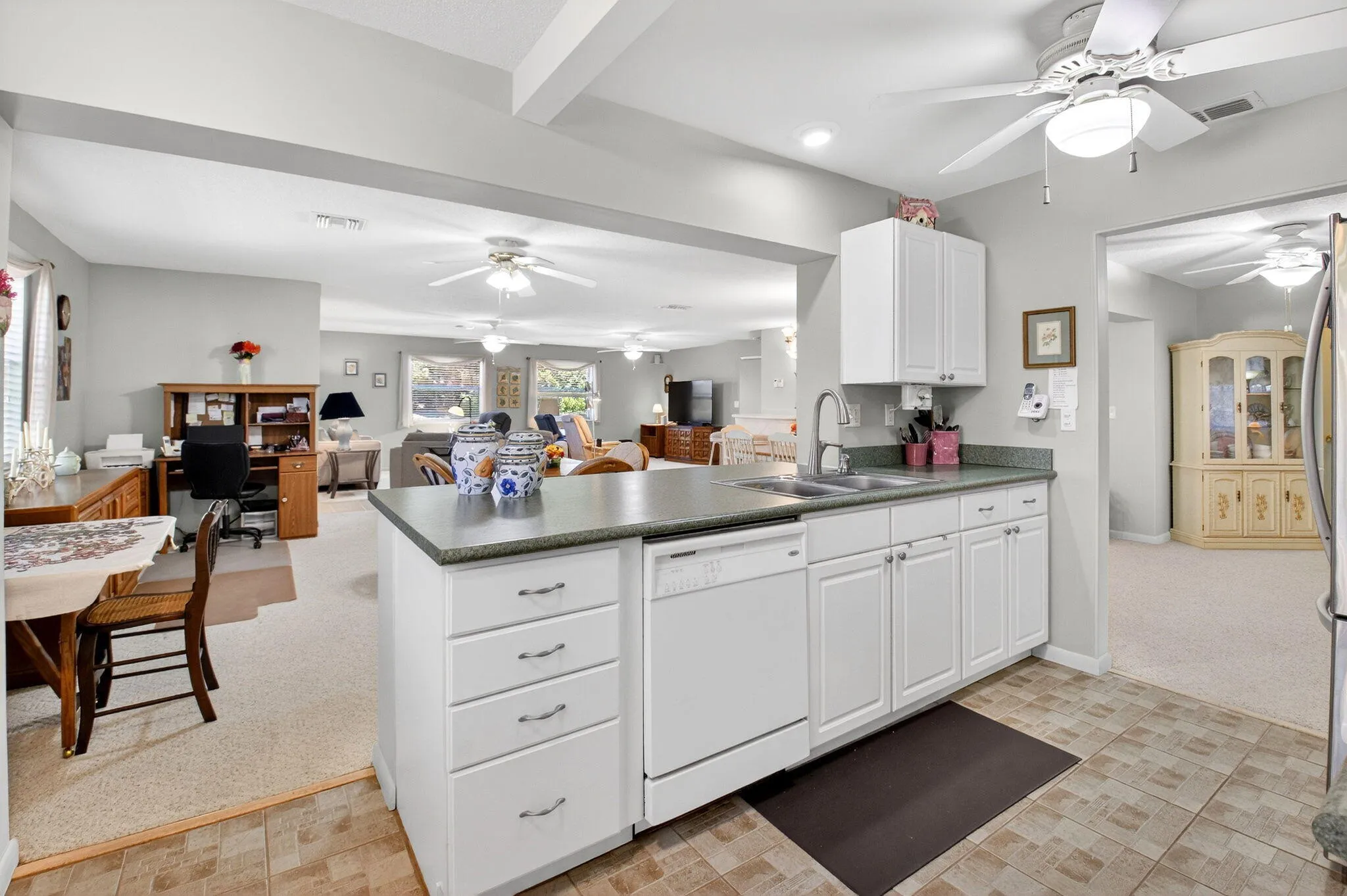 Open to living space. Great for entertaining.
