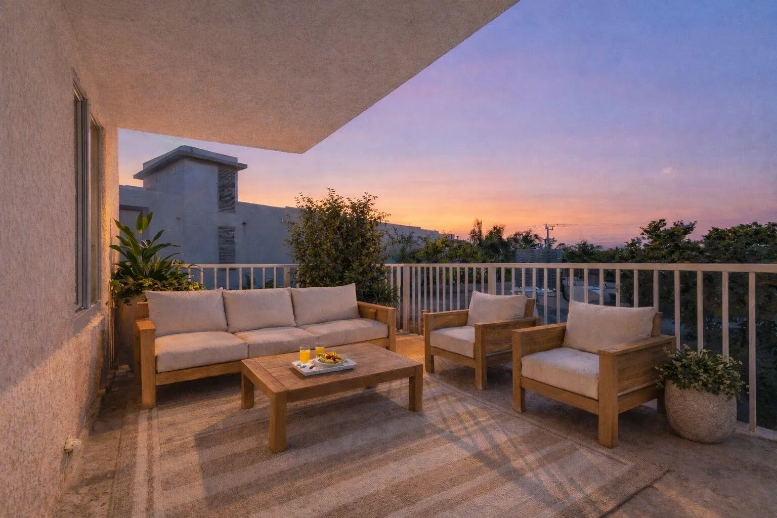 Digitally Staged: Rear Patio Sunset