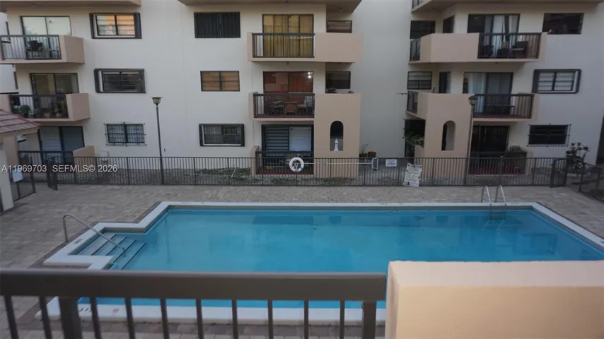 View to parking lot from front door