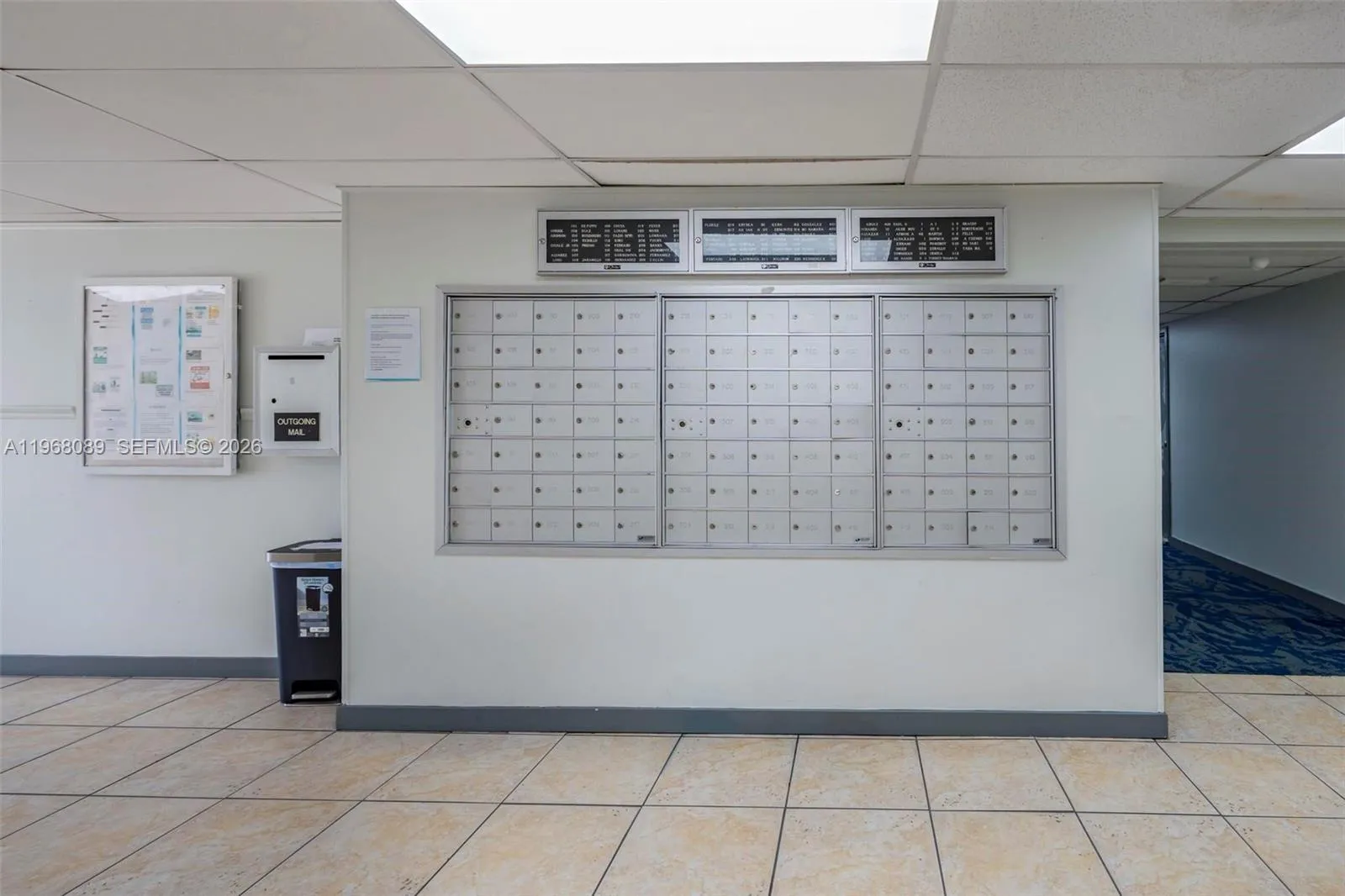 Mailboxes in the Lobby