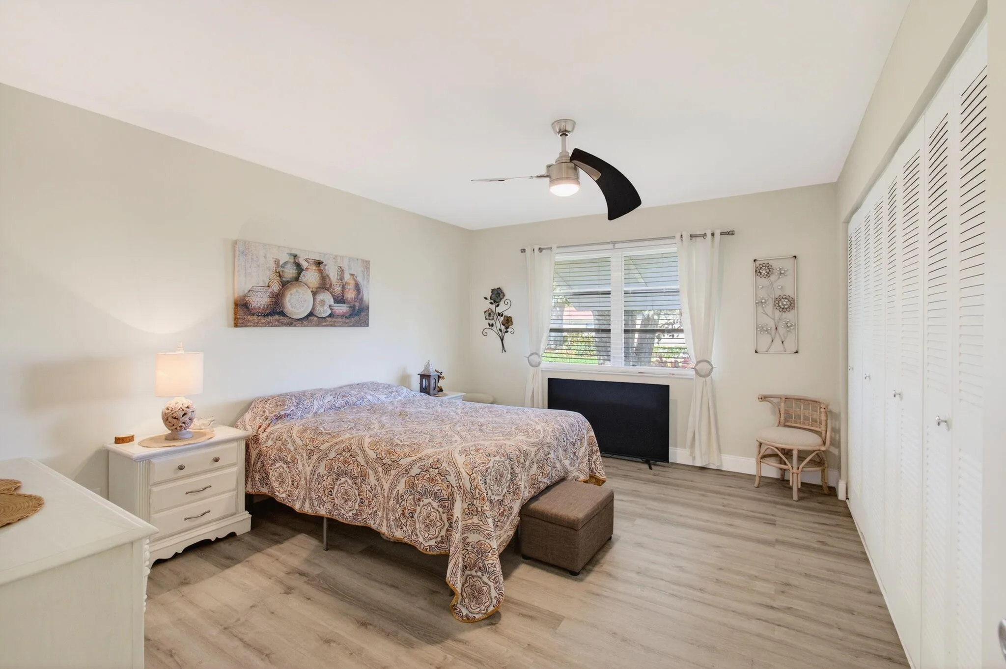 Spacious guest bedroom with plenty of cl