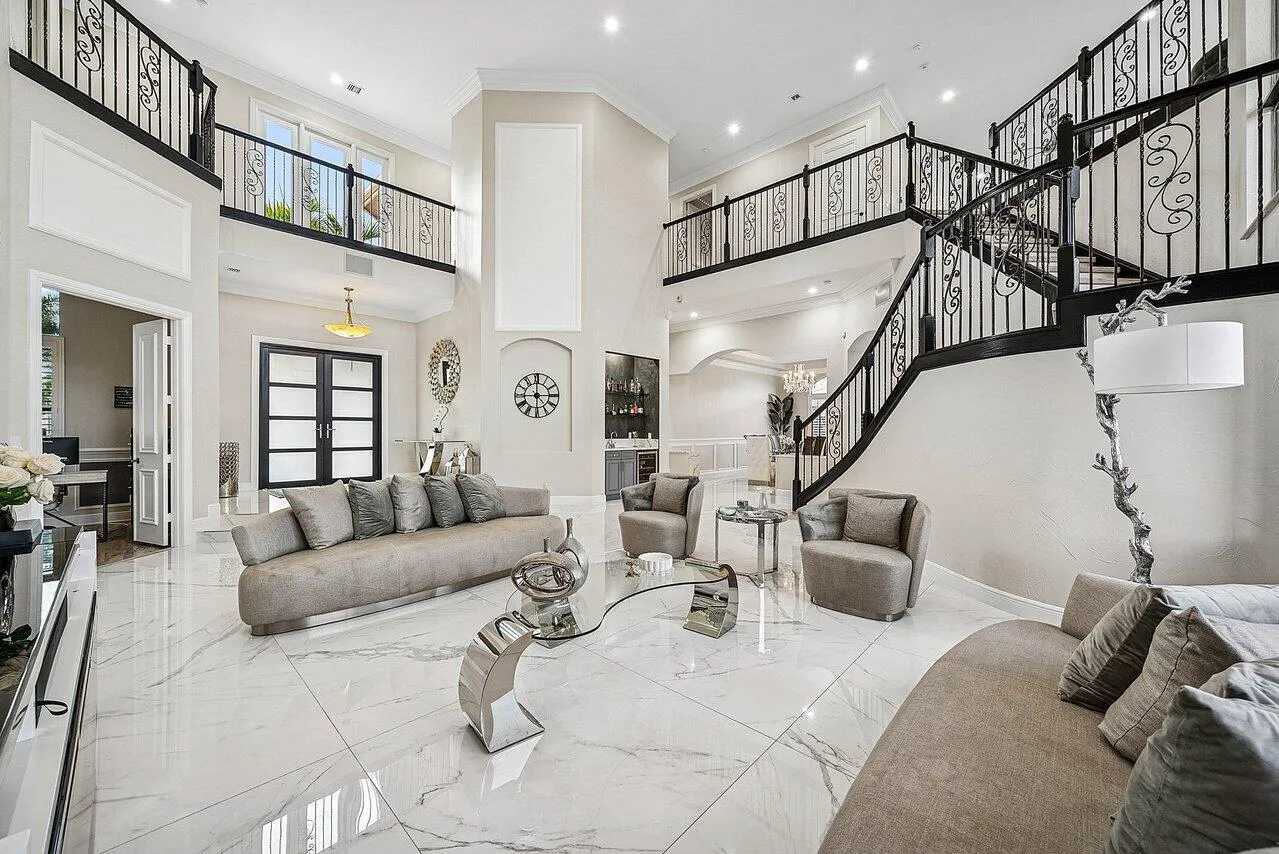 All new updated Italian tile floors, 24 ft ceilings
