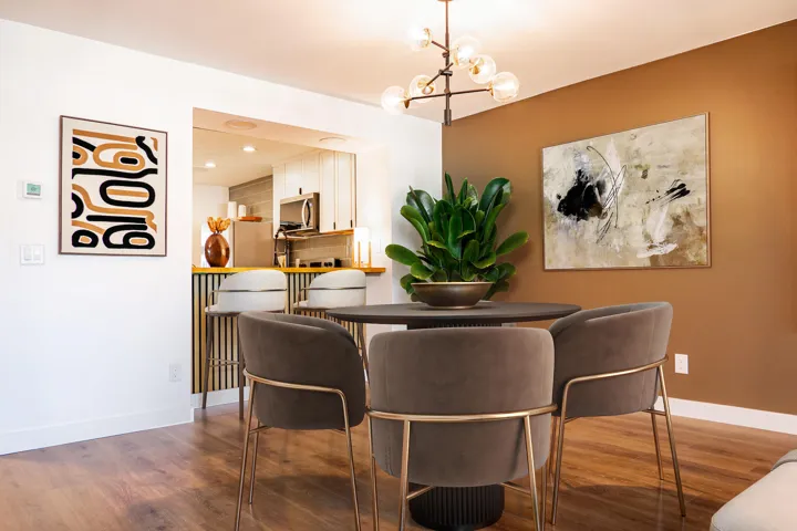 virtually staged dining area